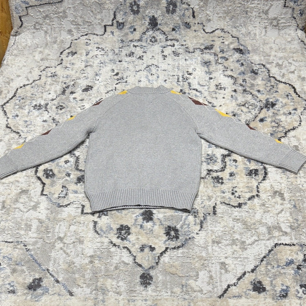 Grace Karin Kids Argyle Sweater NWT Gray Knit Pullover Half Zip Unisex Size 8 - Picture 6 of 6